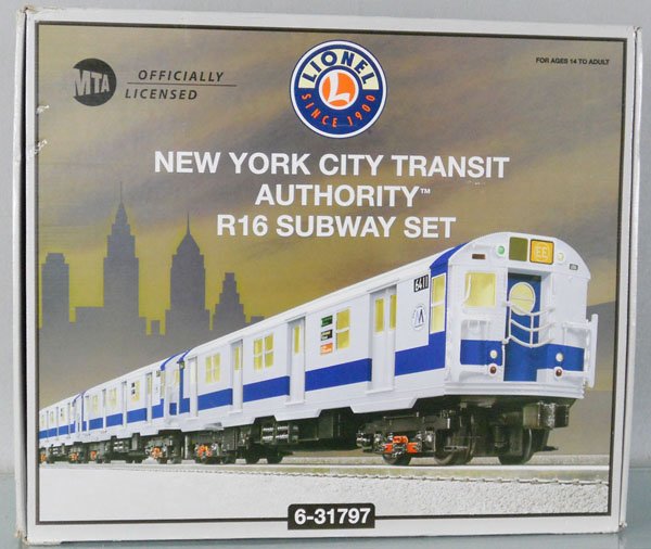 LIONEL 31797 NYC SUBWAY SET: O ga, 1 power car w/3 trailers, w/sound, orig box minor wear, C9.