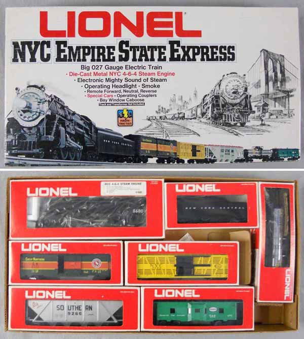 LIONEL 1665 NYC EMPIRE STATE EXPRESS SET: O ga, 8600 loco & tender w/cars 9772, 9266, 9773, 9159, 9174, orig boxes, set box & insert, C9.