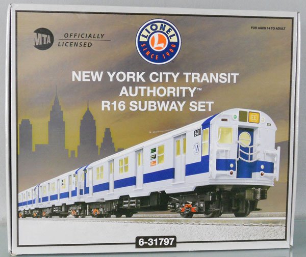 LIONEL 31797 NYC SUBWAY SET: O ga, 1 power car w/3 trailers, w/sound, orig box minor wear, C9.