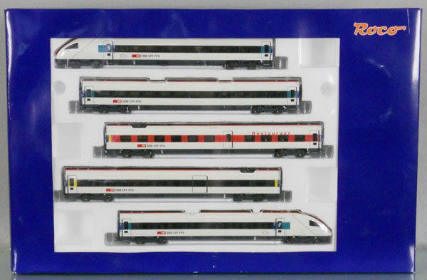 ROCO 500040-1 SWISS TRAIN SET: HO ga, 2-rail, orig box & insert, C9.
