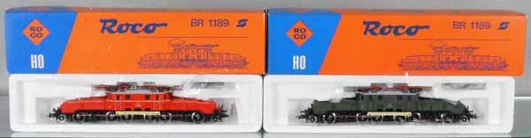 2 ROCO CROCODILE LOCOS: HO ga, 2-rail, 43446 & 43447, orig boxes & inserts, C8-9.
