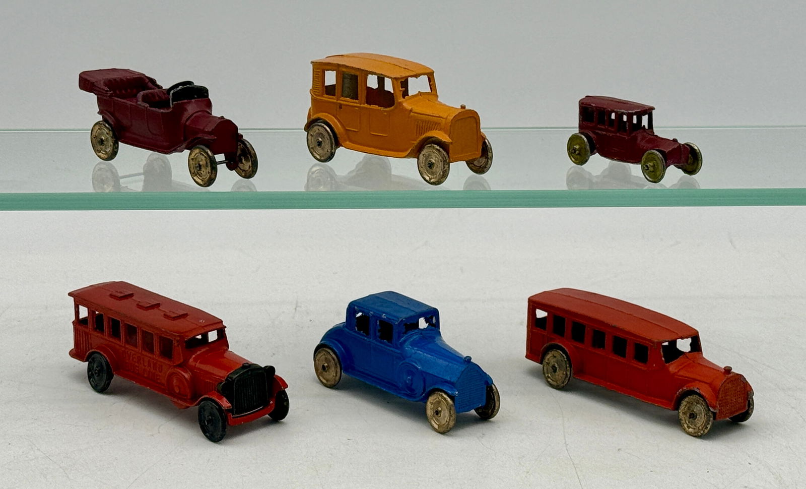 Six Vintage Tootsietoy Toy Vehicles: Cars and Buses (1 of 2)