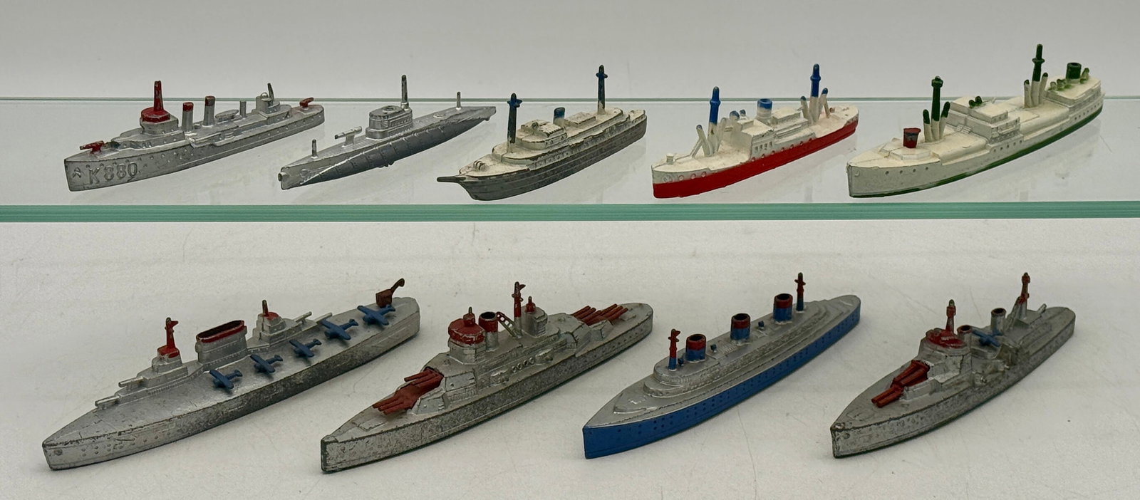 A Collection of Nine Tootsietoy Miniature Model Ships and Submarines (1 of 2)