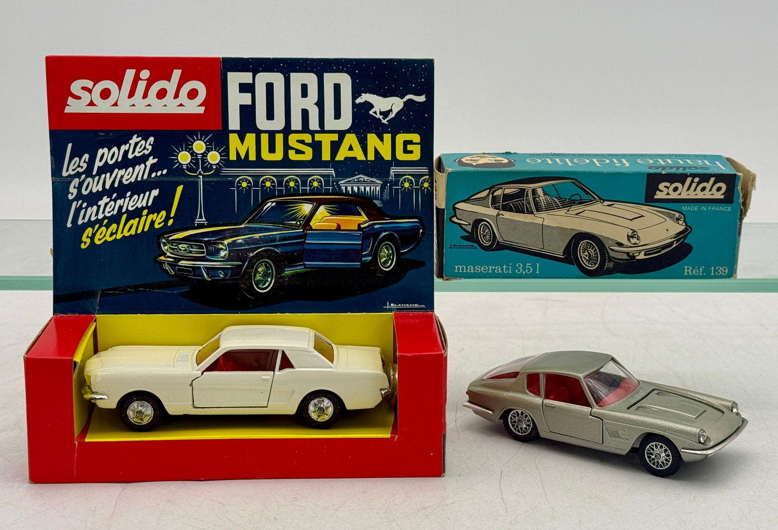 A Pair of Solido Die-Cast Model Cars: Ford Mustang and Maserati (1 of 3)