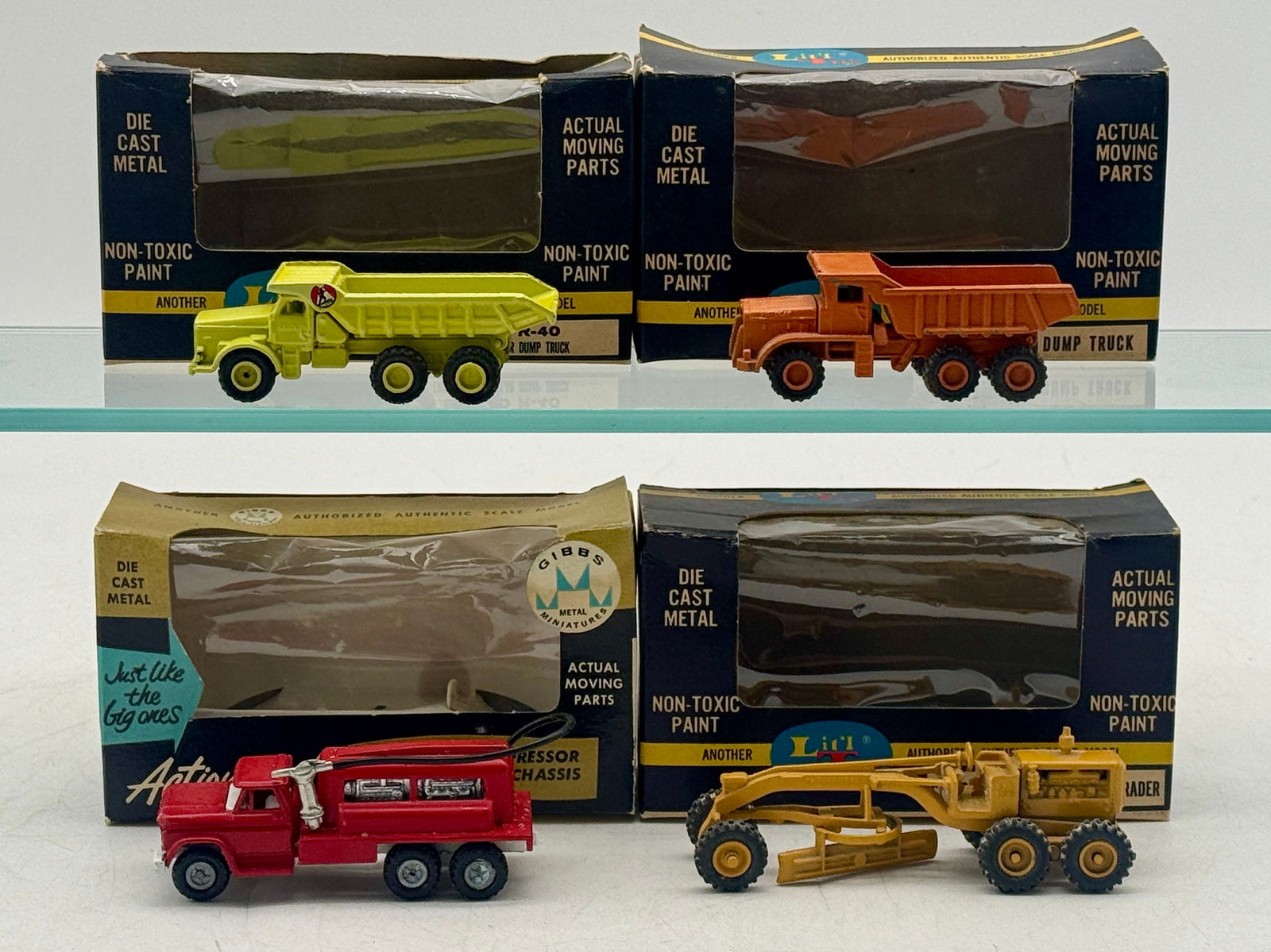 A Set of Four Lit'l Toy Gibbs Miniatures Construction Vehicles (1 of 3)
