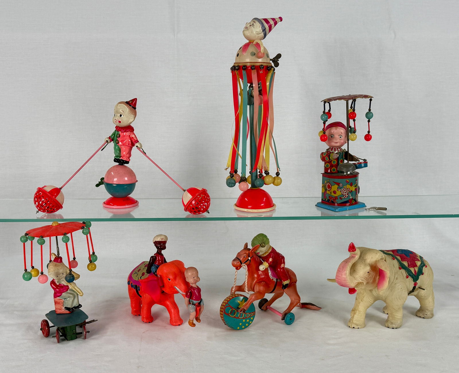 Pre-war Japanese celluloid clown toys (1 of 3)