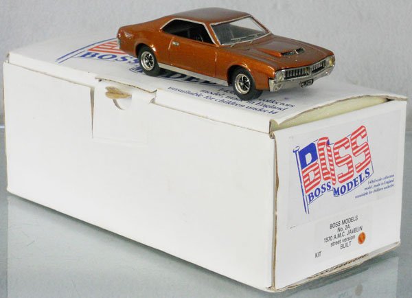 BOSS MODELS 2A 1970 AMC JAVELIN: white metal, orig box & insert, C9-10.