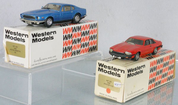 2 WESTERN AUTOS: die cast, 109 1982 Aston Martin, 103 1978 Jaguar XKS, orig boxes & inserts minor wear, C9-10.