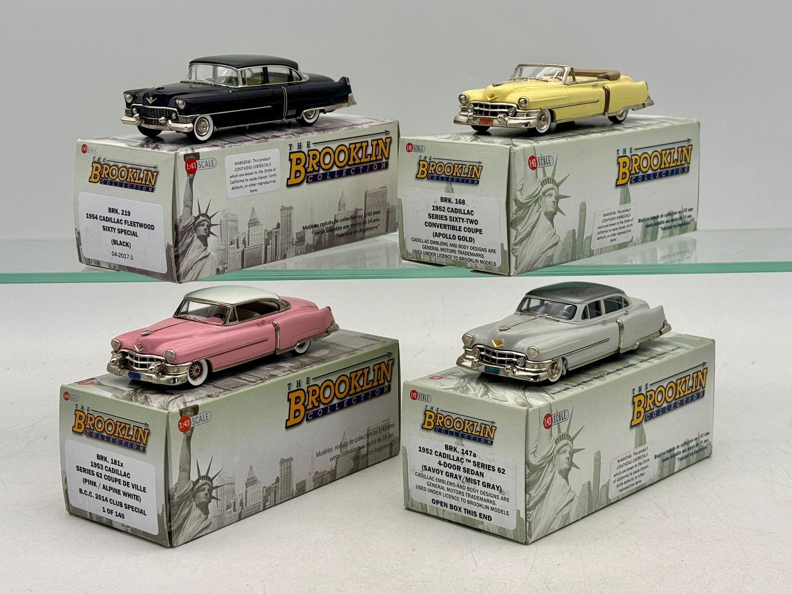 4 Brooklin Collection 1:43 Scale Cadillac Model Cars (1 of 3)