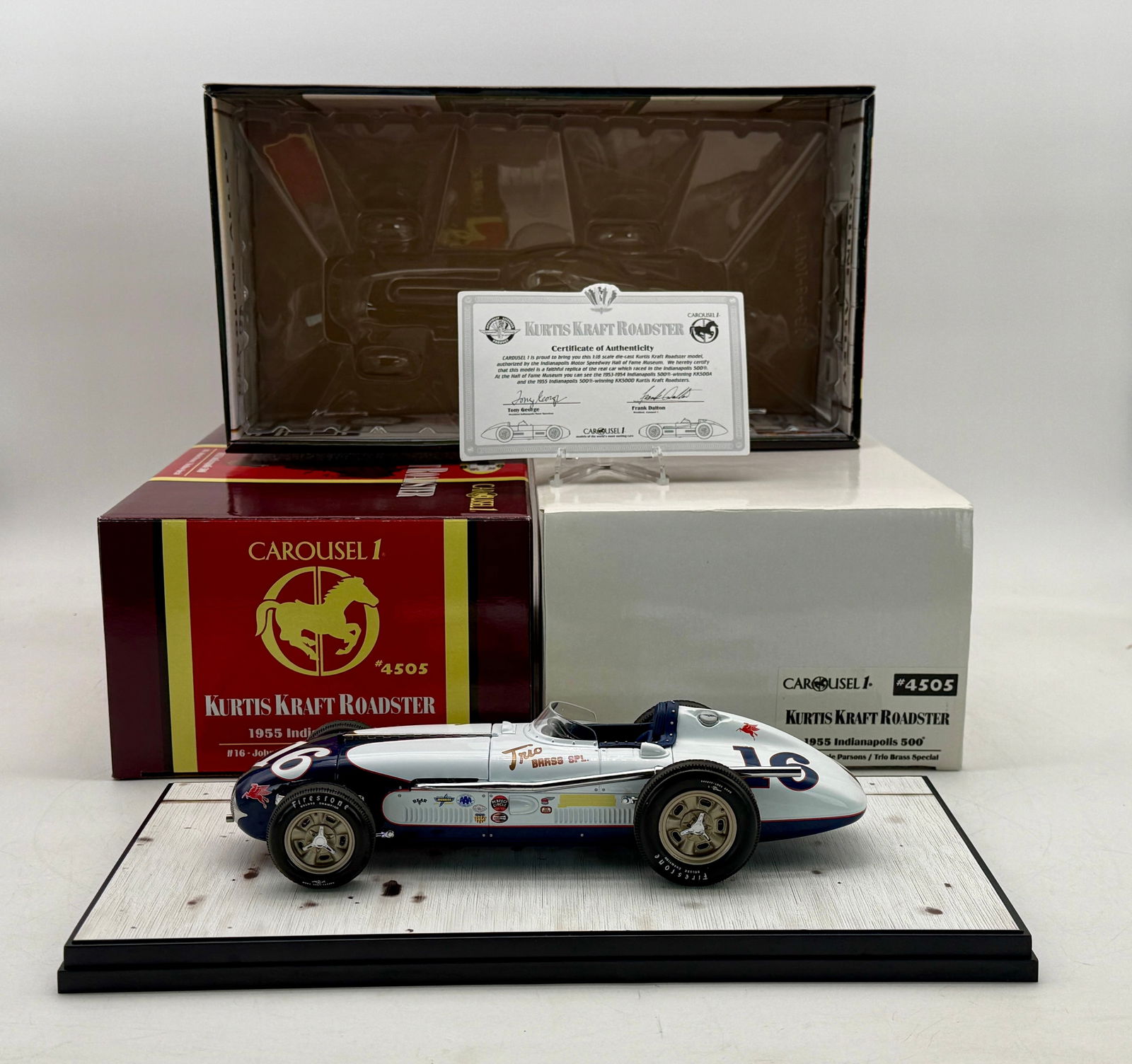 Carousel 1 #4505 1:18 1955 Indy 500 Kurtis Kraft Roadster #16 (1 of 3)