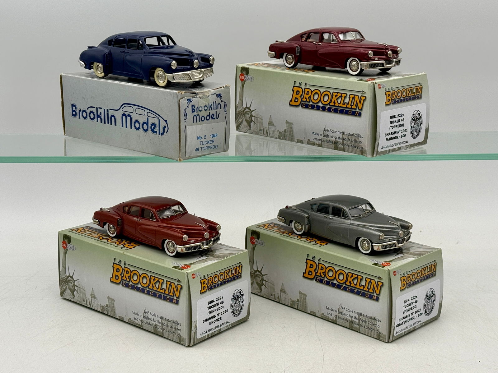 4 Brooklin Models 1/43 Scale Tucker 48 Automobiles (1 of 2)