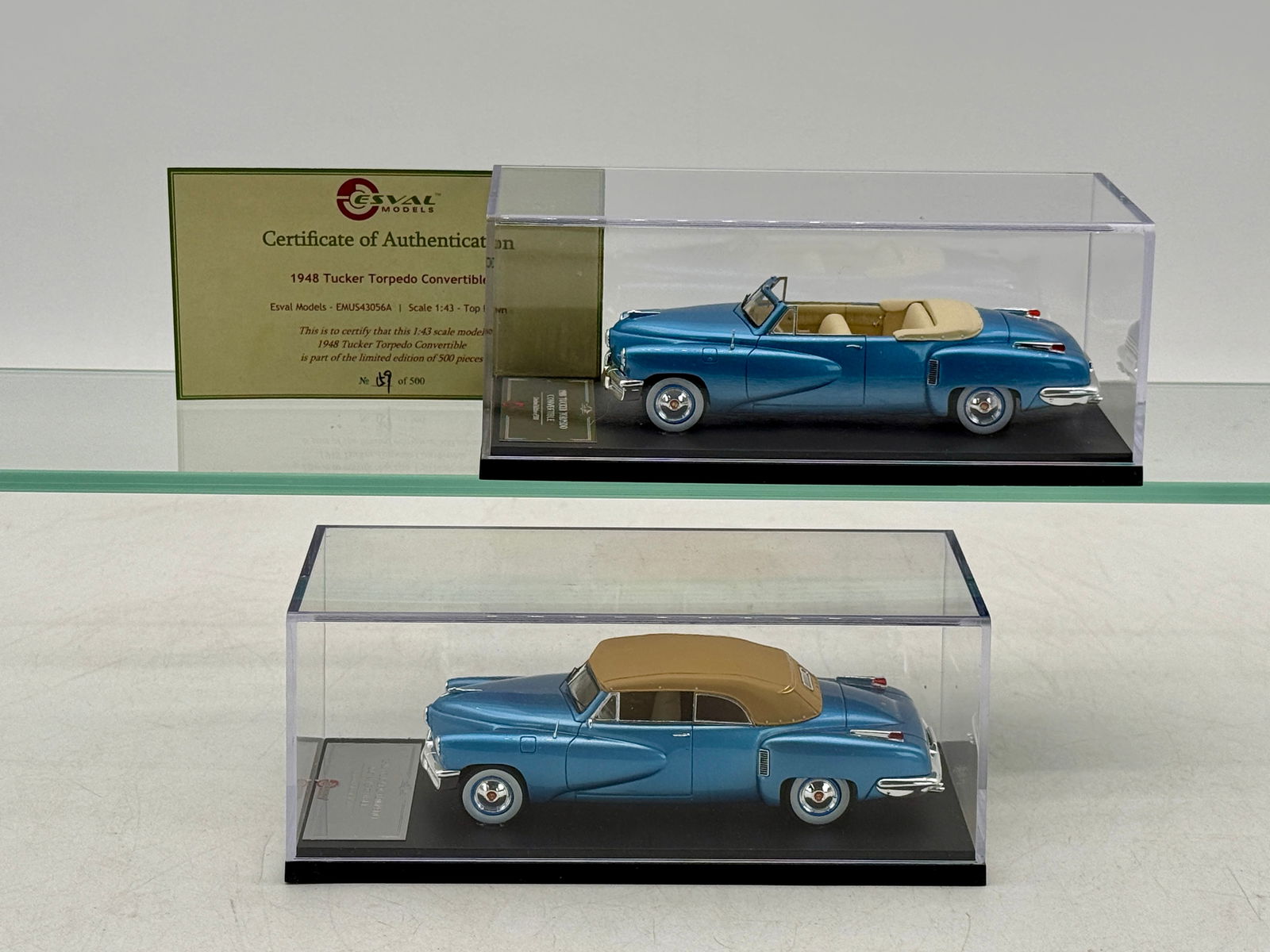 Two Esval Models 1:43 1948 Tucker Torpedo Convertible Model Cars (1 of 4)