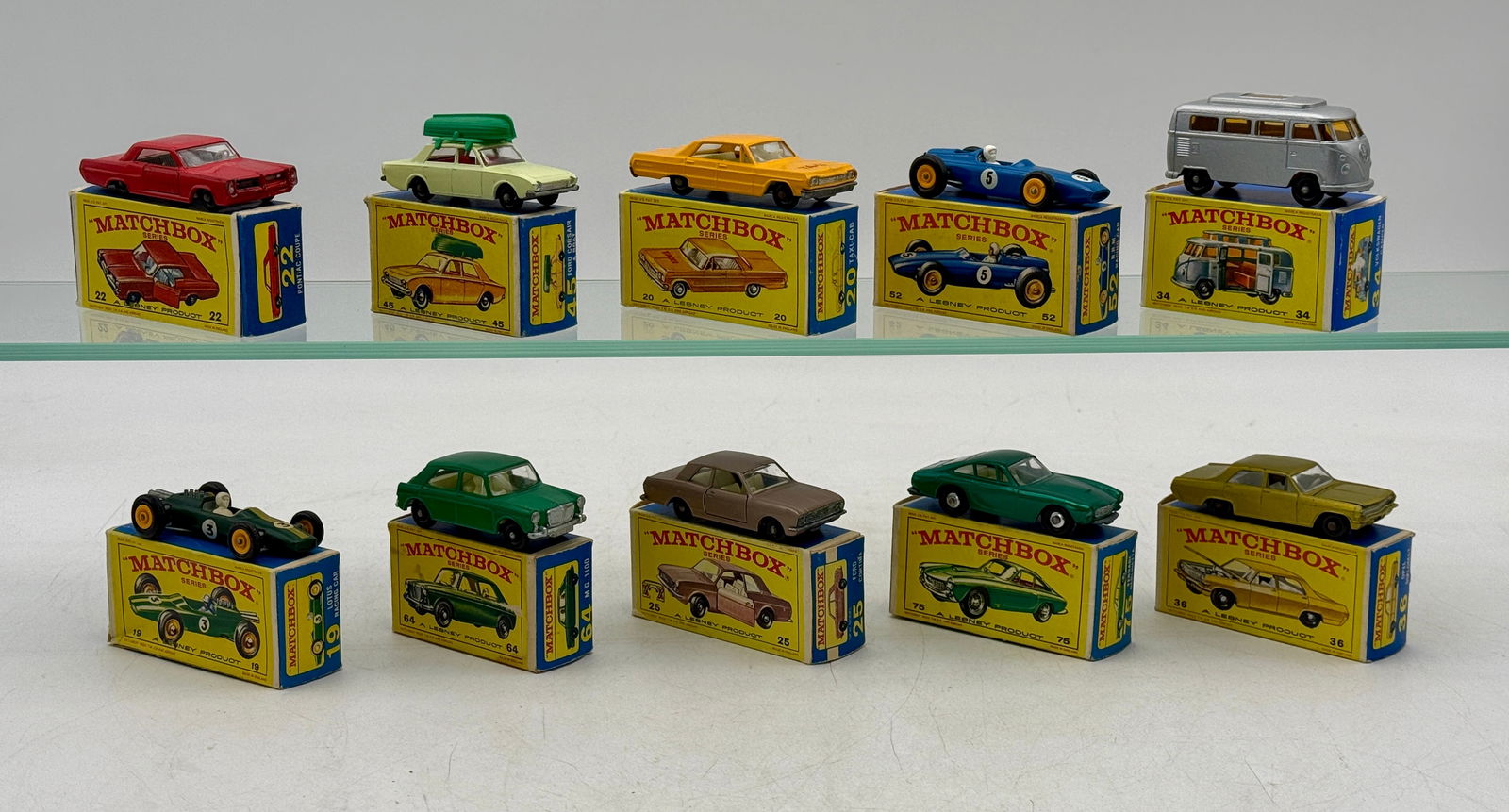Ten Vintage Lesney Matchbox Series Die-Cast Vehicles with Boxes (1 of 2)