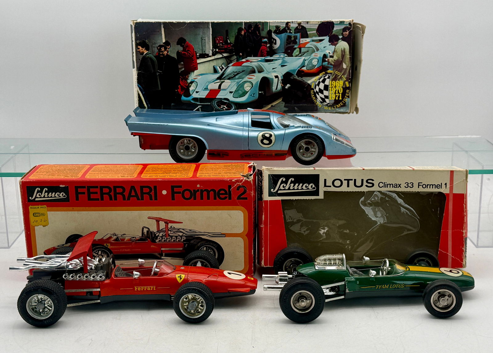 A Trio of Schuco Toy Race Cars with Original Boxes (1 of 3)