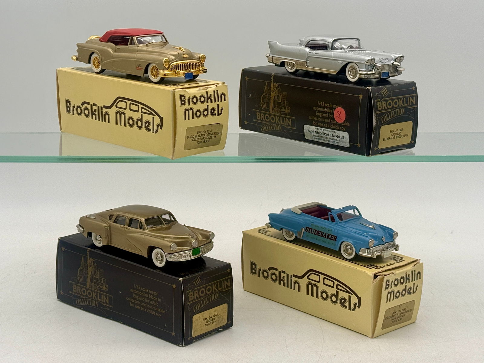 4 Brooklin Models 1/43 Scale White metal Automobiles (1 of 2)