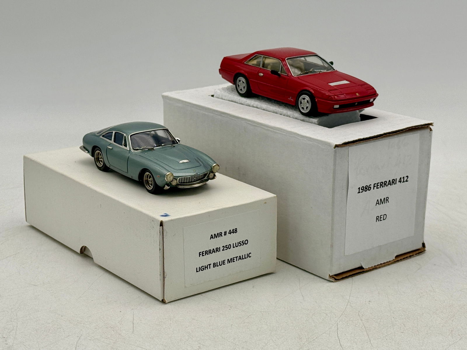 Two AMR Ferrari Model Cars 250 Lusso and 412 (1 of 2)