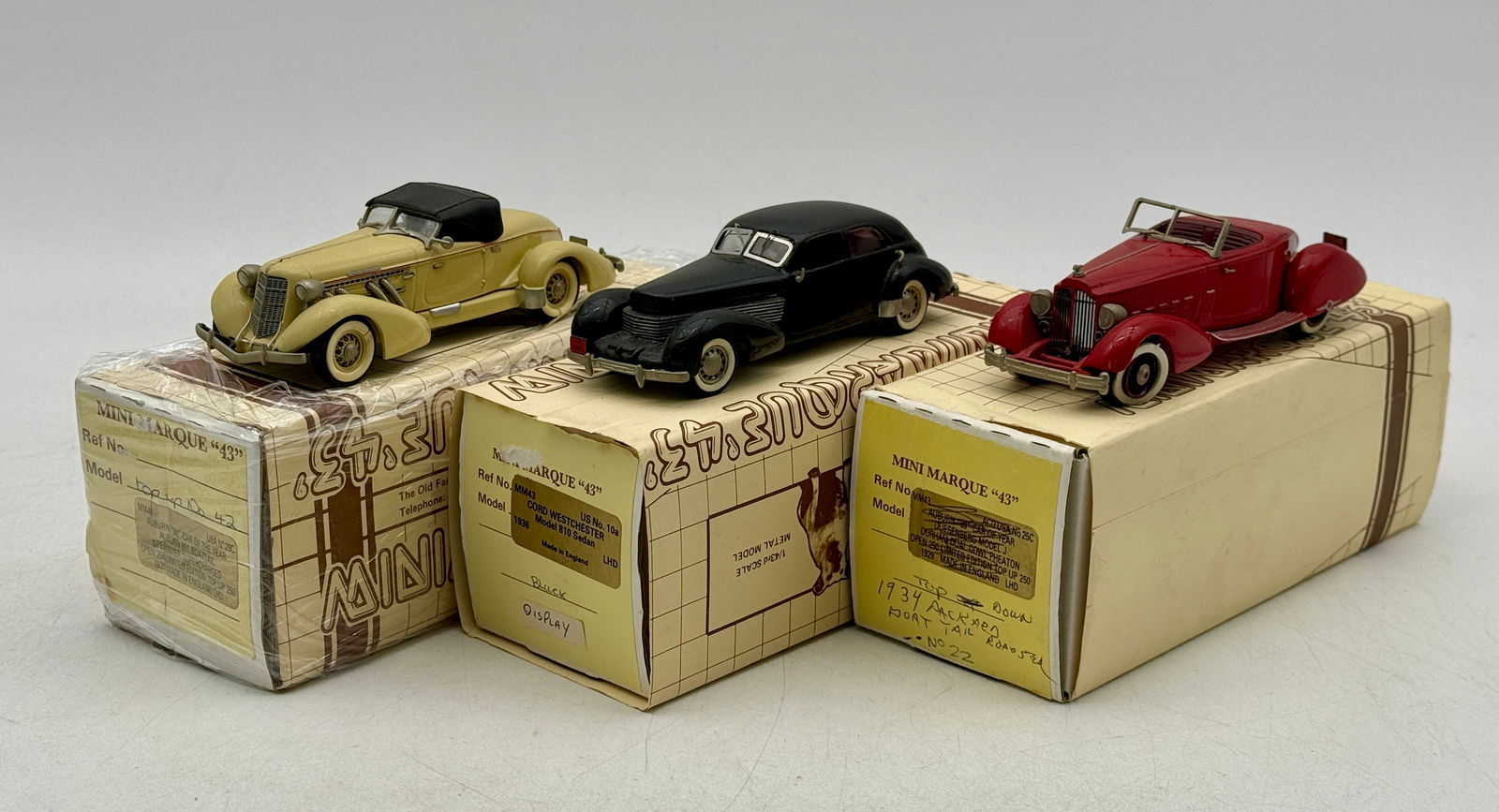 3 Mini Marque 43 Die-Cast Model Cars with Boxes (1 of 2)