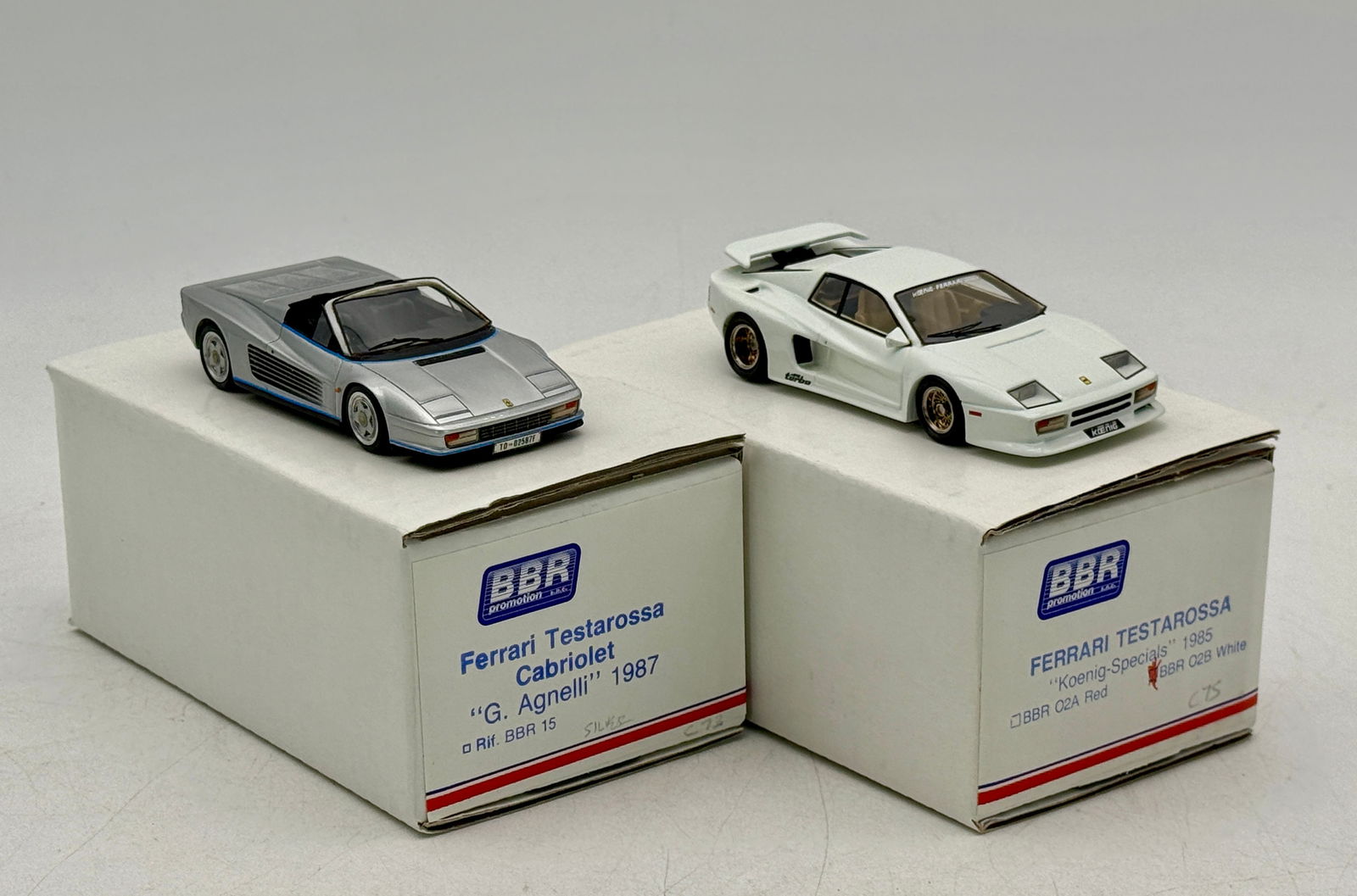 Two BBR Promotion Ferrari Testarossa Scale Model Cars (1 of 2)