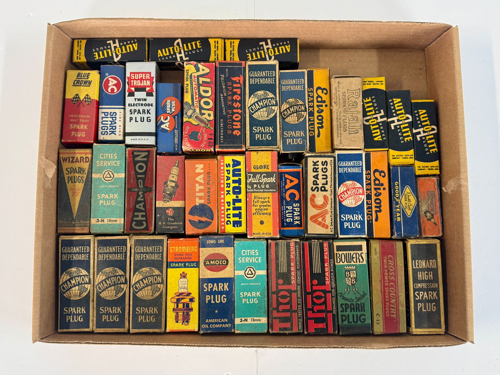 A Collection of 40 Vintage Spark Plugs with Boxes (1 of 2)