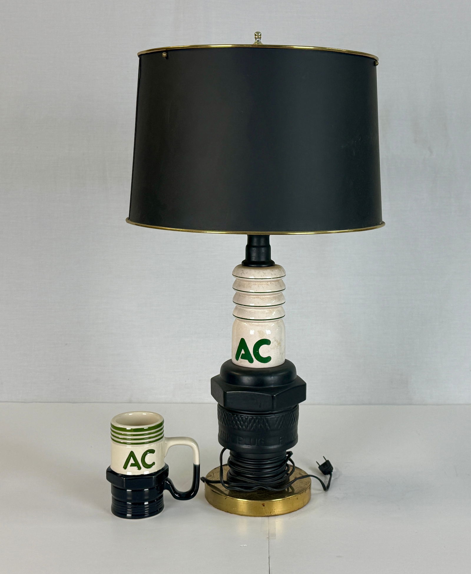 Two AC Spark Plug Promotional Ceramic Lamp and Mug (1 of 4)