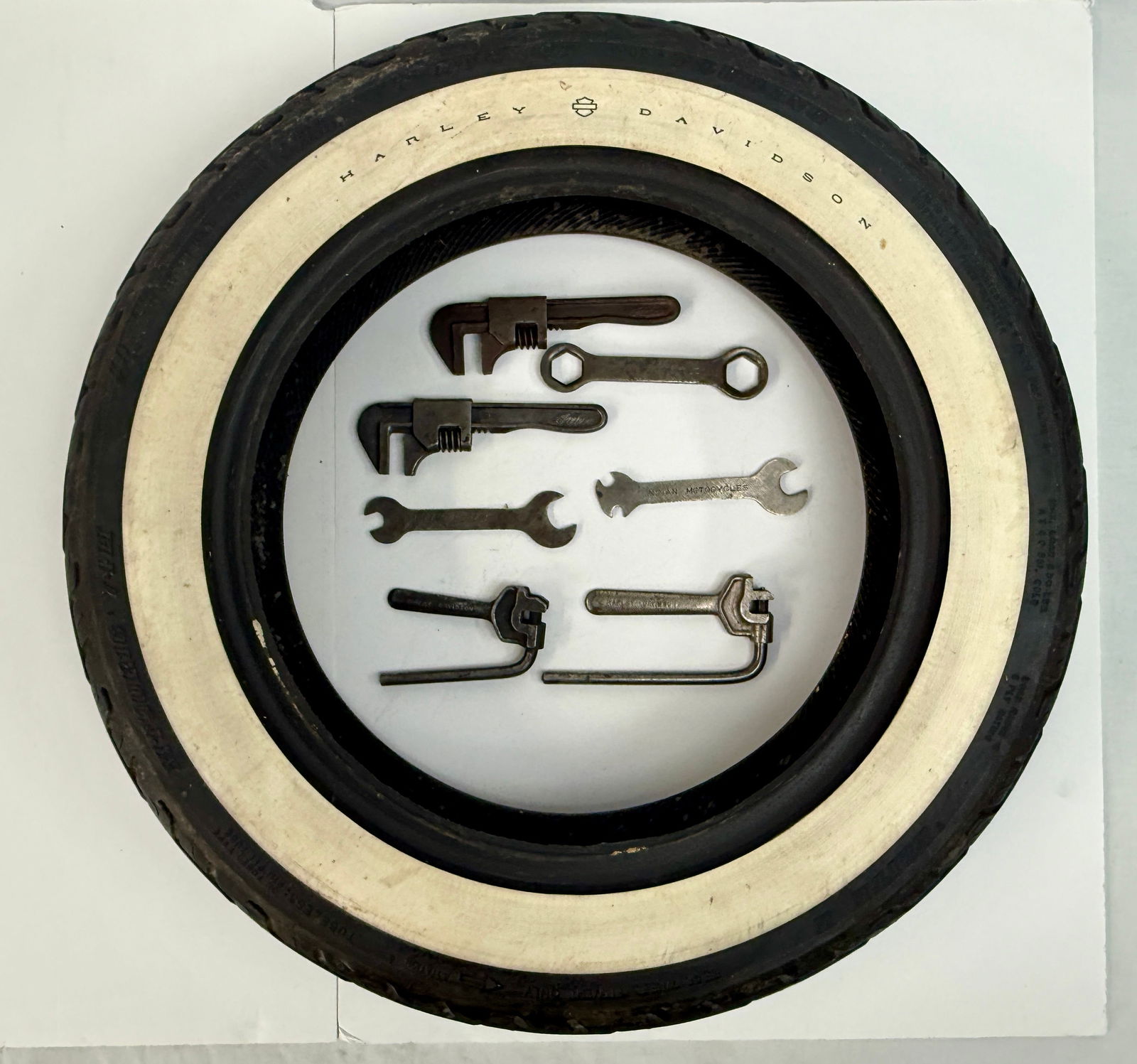 Harley-Davidson Tire and Collection of Indian and Harley-Davidson Wrenches (1 of 5)