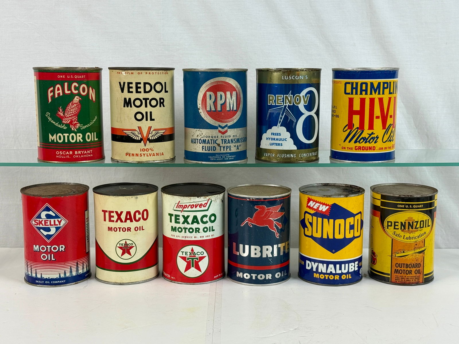 A Collection of Vintage One-Quart Automotive Fluid and Motor Oil Cans (1 of 2)
