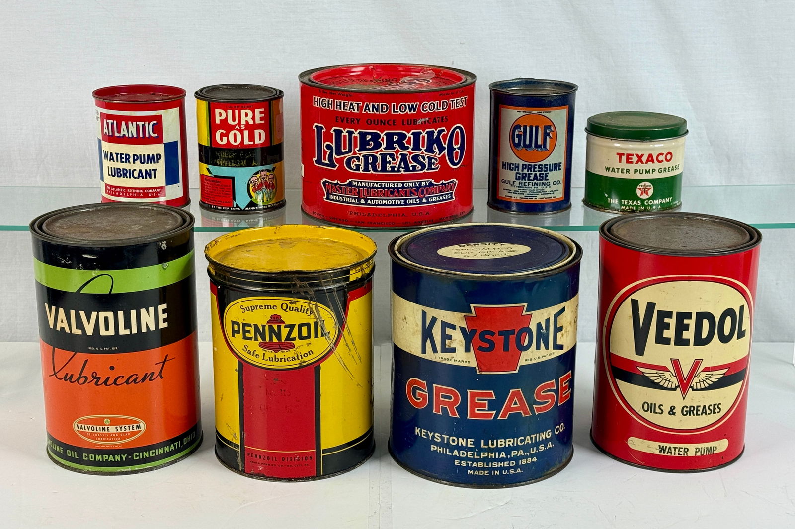 A Collection of Vintage Metal Grease and Lubricant Cans (1 of 2)