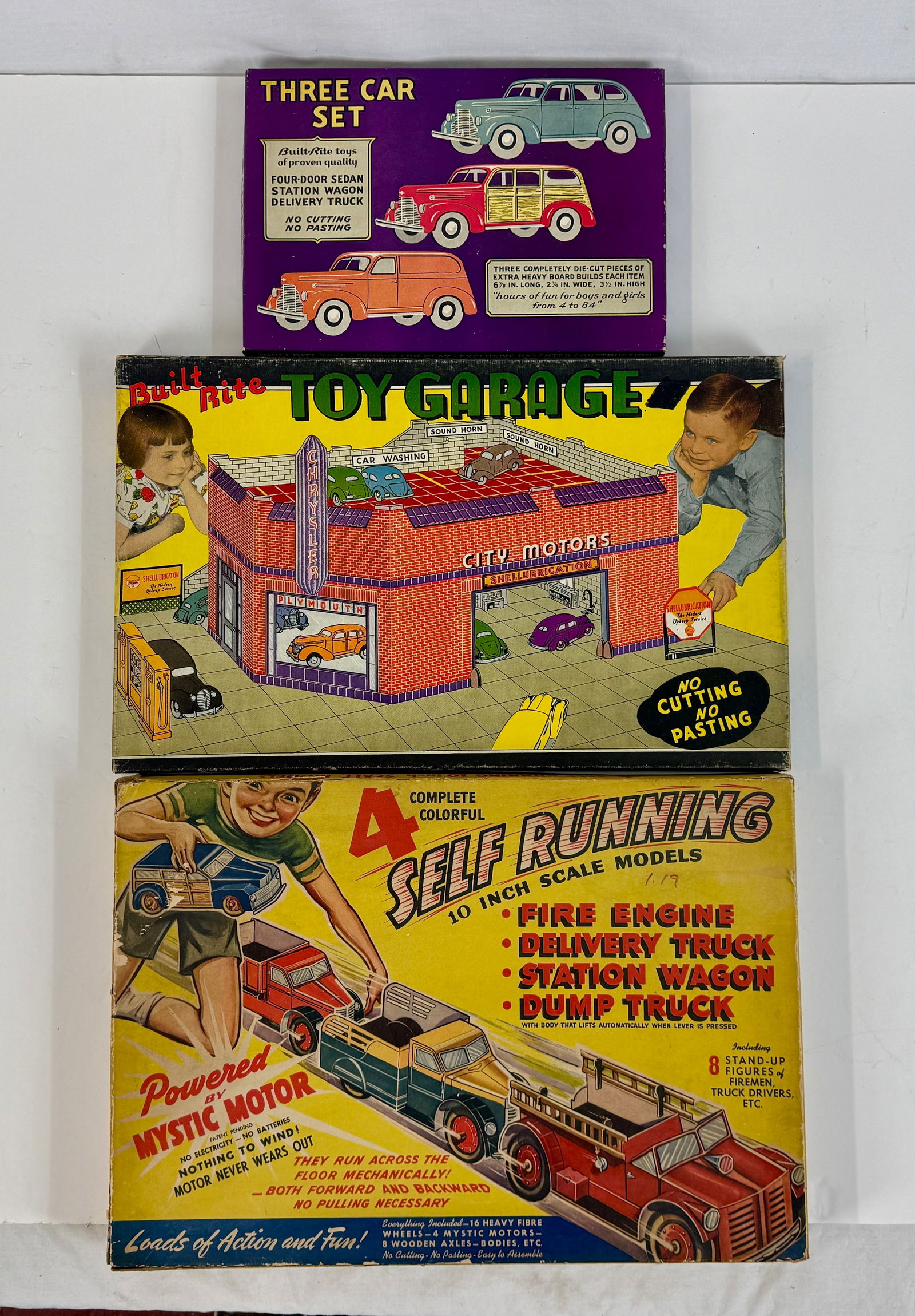 A Trio of Vintage Built-Rite Cardboard Toy Sets (1 of 2)