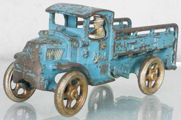 ARCADE MACK ICE TRUCK: painted cast iron, 8 1/2" long, playworn, C4.