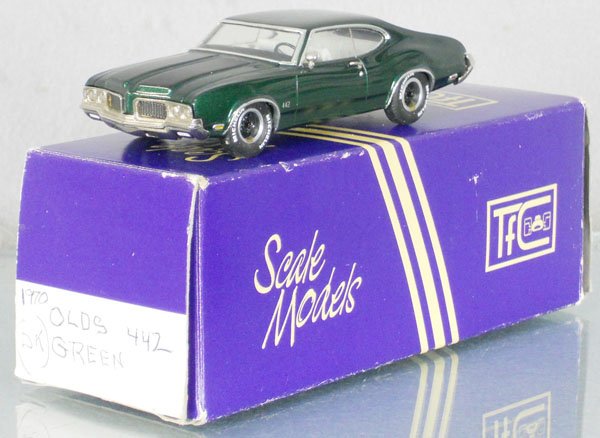 TFC SCALE MODELS 1970 OLDSMOBILE: white metal, orig box & insert minor wear, C9.