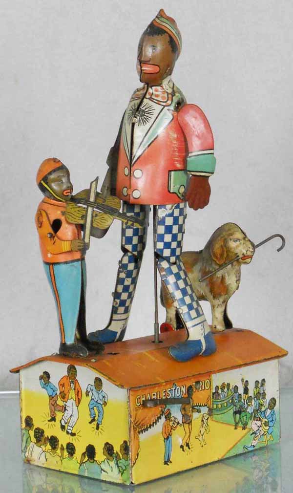 MARX CHARLESTON TRIO: litho tin, windup working, 9 1/2" tall, some sunfading, C6.