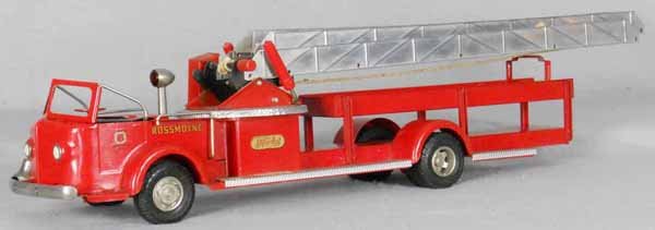 DOEPKE AMERICA LA FRANCE LADDER TRUCK: painted pressed steel, siren working, 34" long, C6.