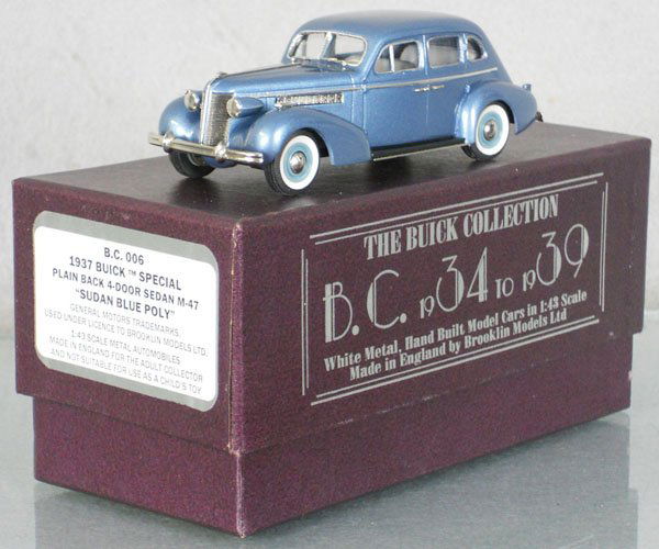 BROOKLIN MODELS BC006 1937 BUICK SPECIAL: white metal, orig box & insert, C9.