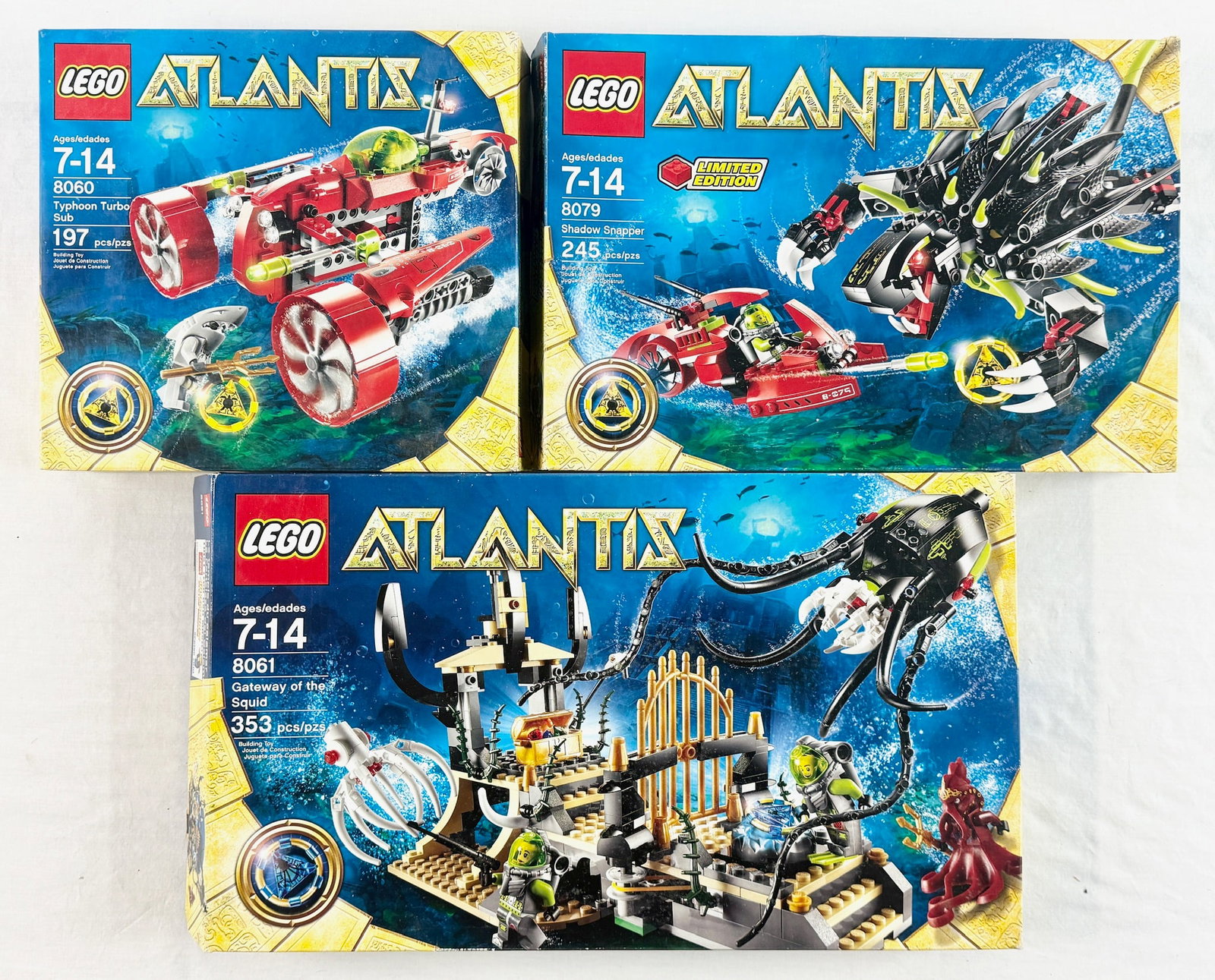 Three LEGO Atlantis Theme Construction Sets, Models 8060, 8079, and 8061 (1 of 3)