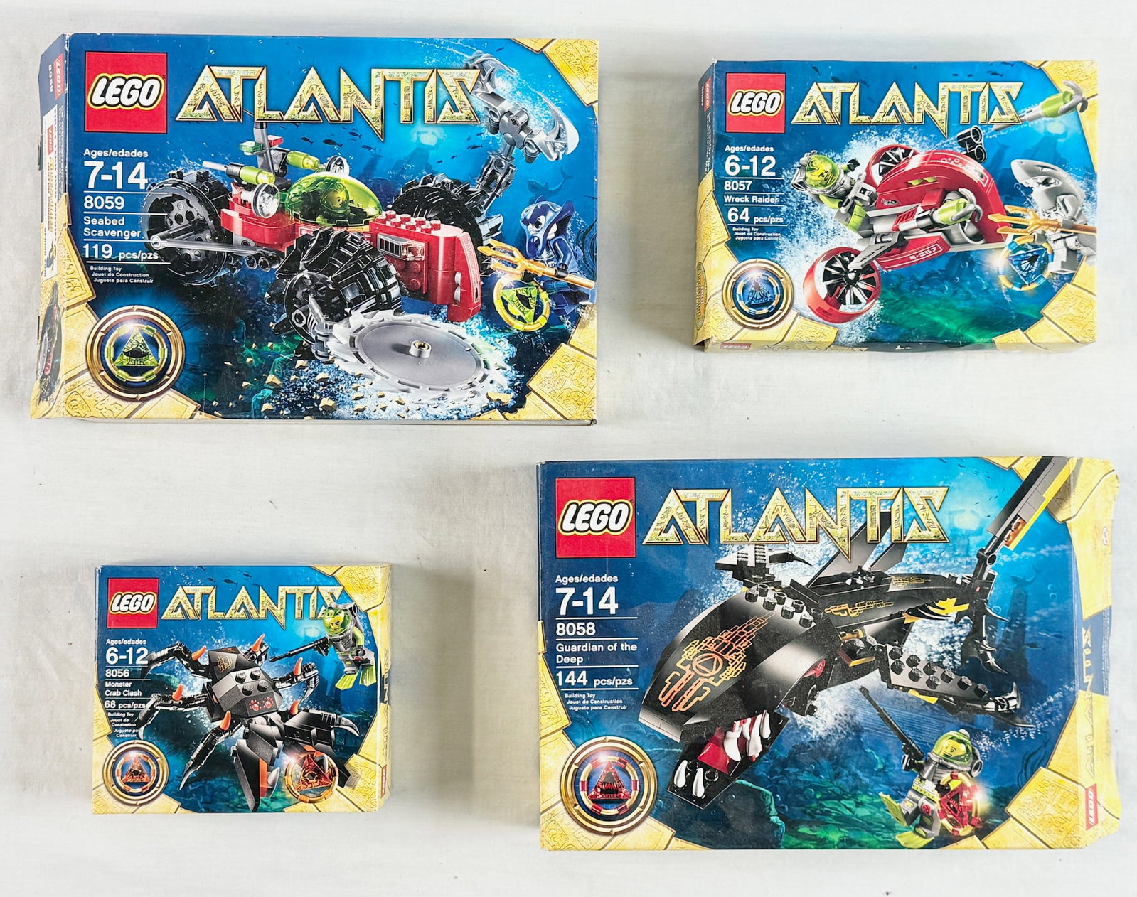 Four LEGO Atlantis Construction Sets Including Seabed Scavenger 8059, Wreck Raider 8057, Monster (1 of 3)