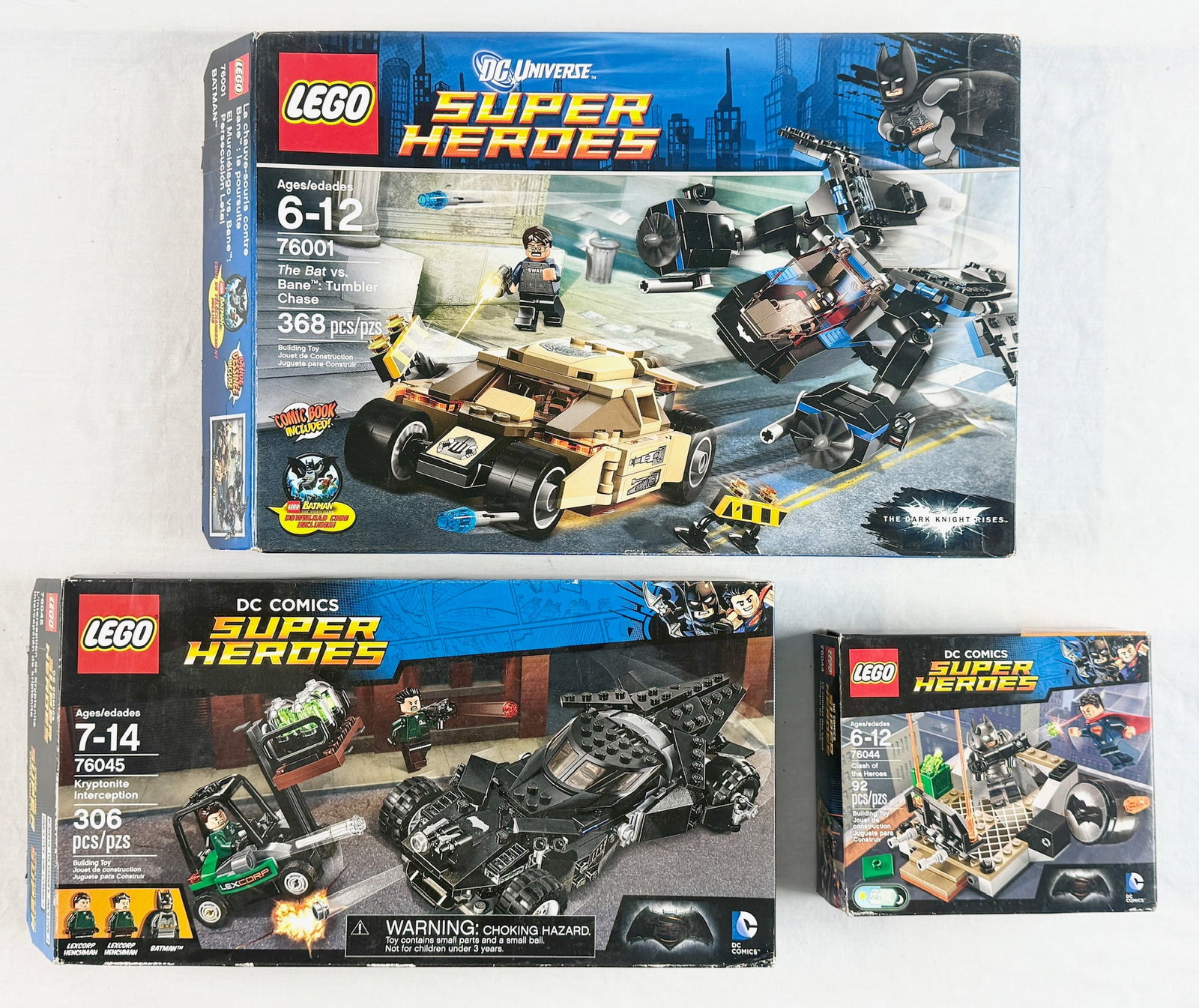 Three LEGO DC Super Heroes Batman Building Sets 76001, 76045, and 76044 (1 of 3)