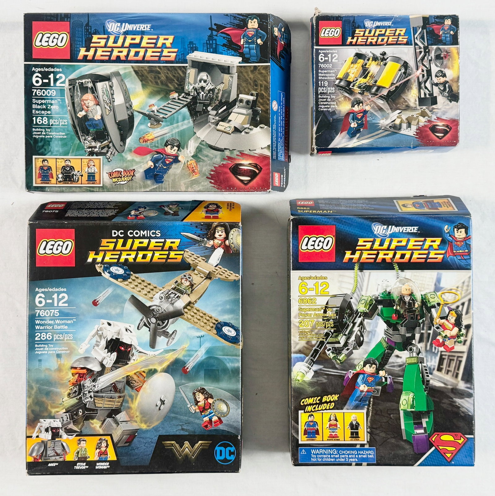 Four LEGO DC Universe and DC Comics Super Heroes Building Sets Featuring Superman and Wonder Woman (1 of 3)