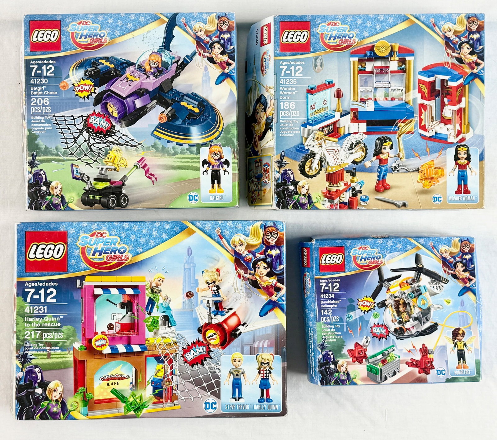 Four LEGO DC Super Hero Girls Construction Toy Sets including Batgirl, Harley Quinn, Wonder Woman, (1 of 3)