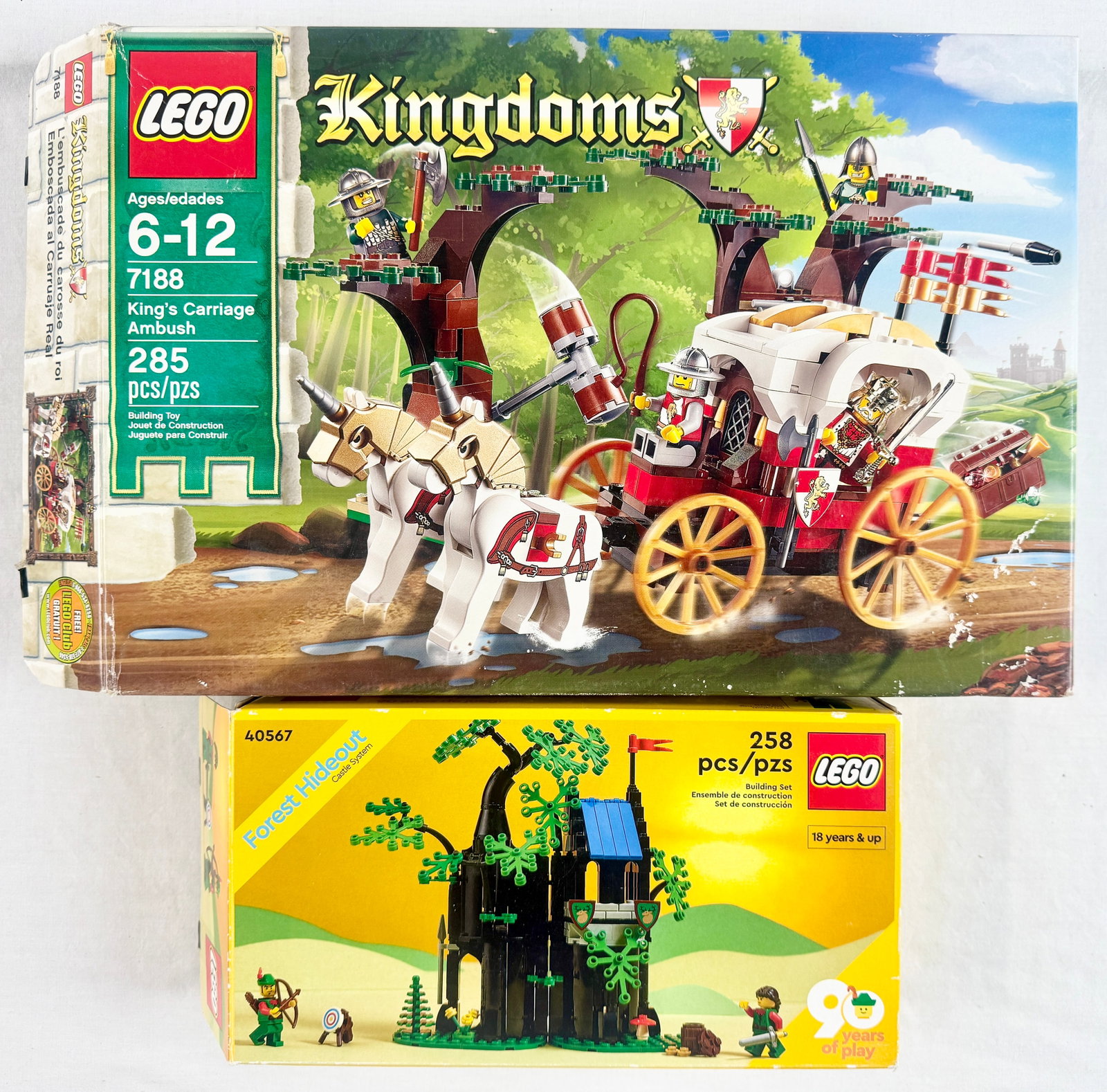A Pair of LEGO Sets Including Kingdoms King's Carriage Ambush 7188 and Forest Hideout 40567 (1 of 3)