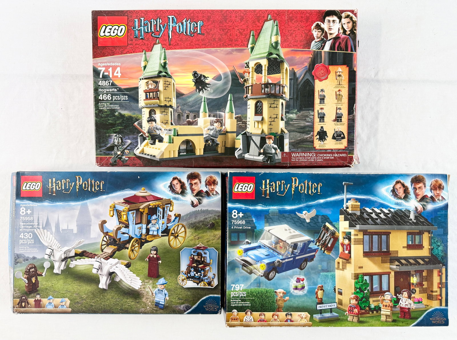 A Collection of LEGO Harry Potter Building Sets including Hogwarts, 4 Privet Drive, and Beauxbatons (1 of 5)