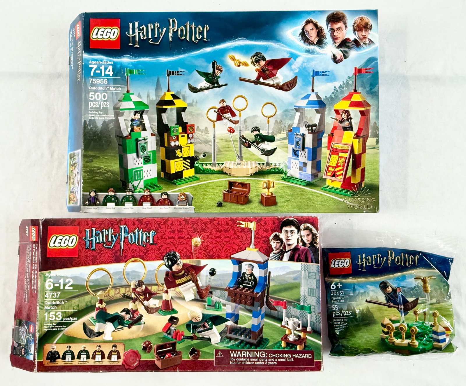 Three LEGO Harry Potter Quidditch Sets including Set Numbers 75956, 4737, and 30651 (1 of 4)