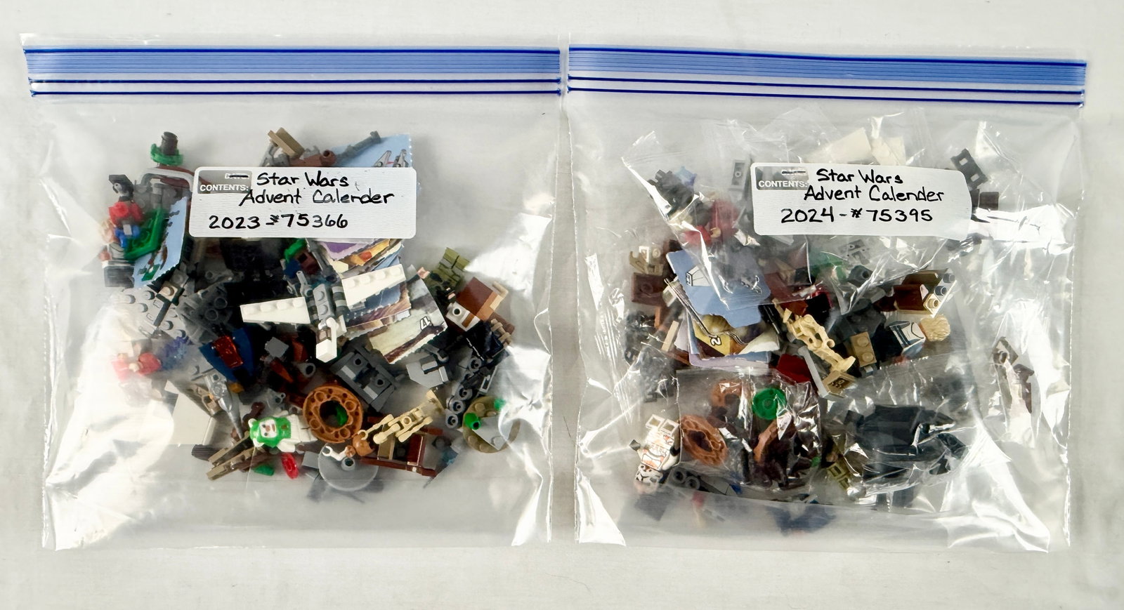 A Pair of LEGO Star Wars Advent Calendar Component Collections Sets 75366 and 75395 (1 of 2)
