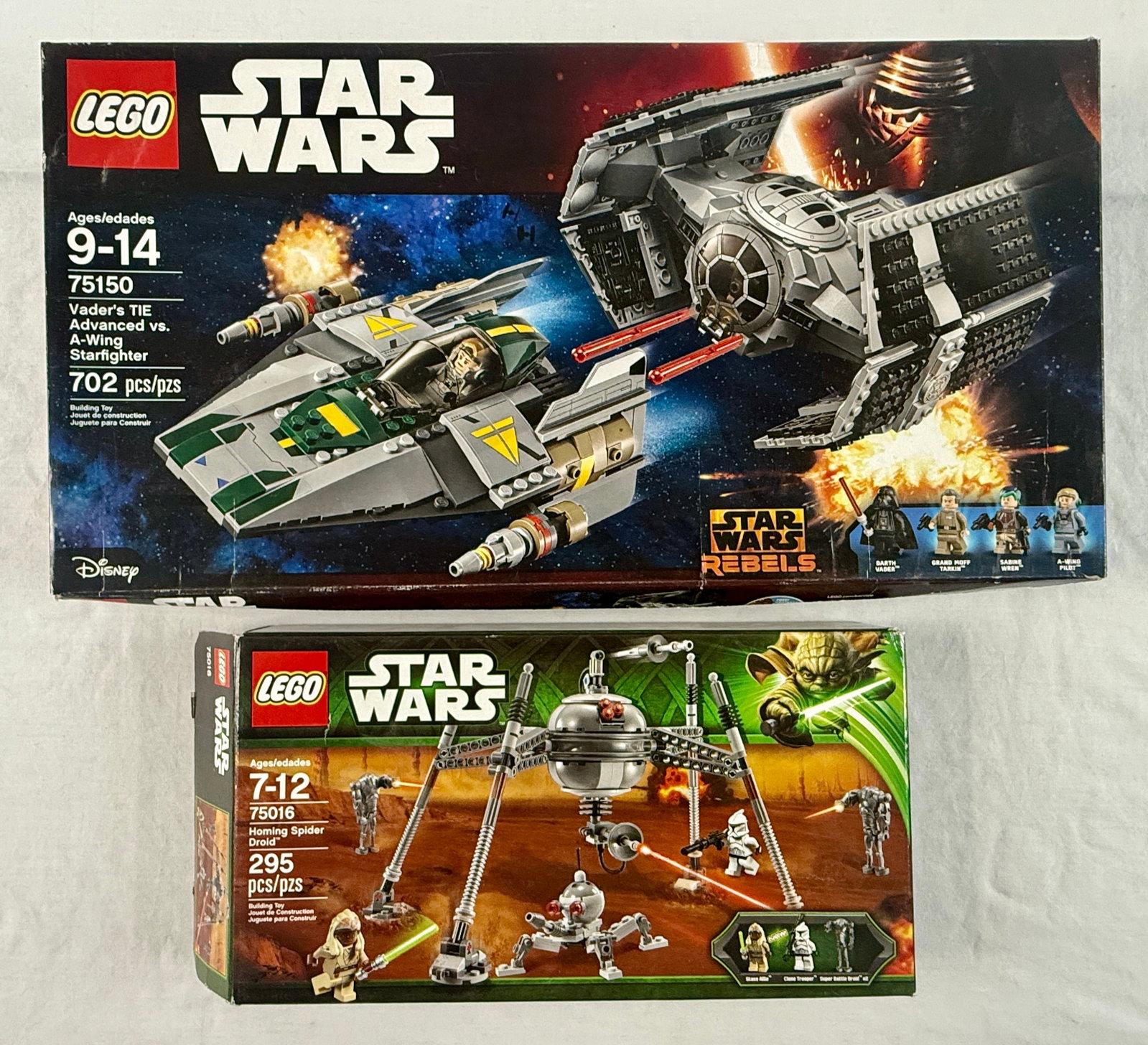 A Pair of LEGO Star Wars Building Sets, Vader's TIE Advanced vs. A-Wing Starfighter (75150) and (1 of 4)