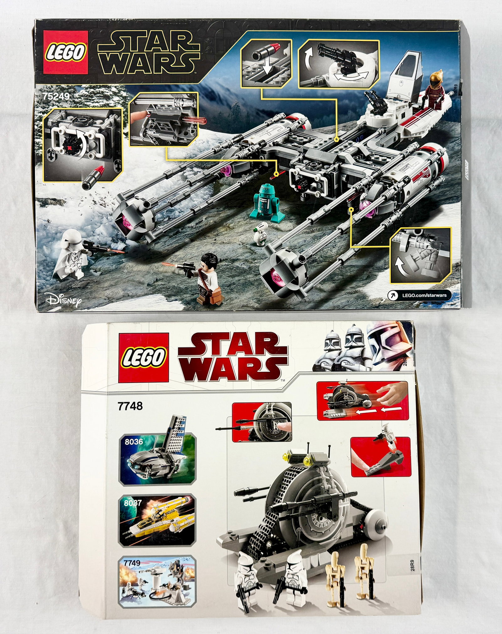 A Collection of LEGO Star Wars Sets including 75249 Resistance Y-Wing Starfighter, 7748 Corporate (1 of 7)