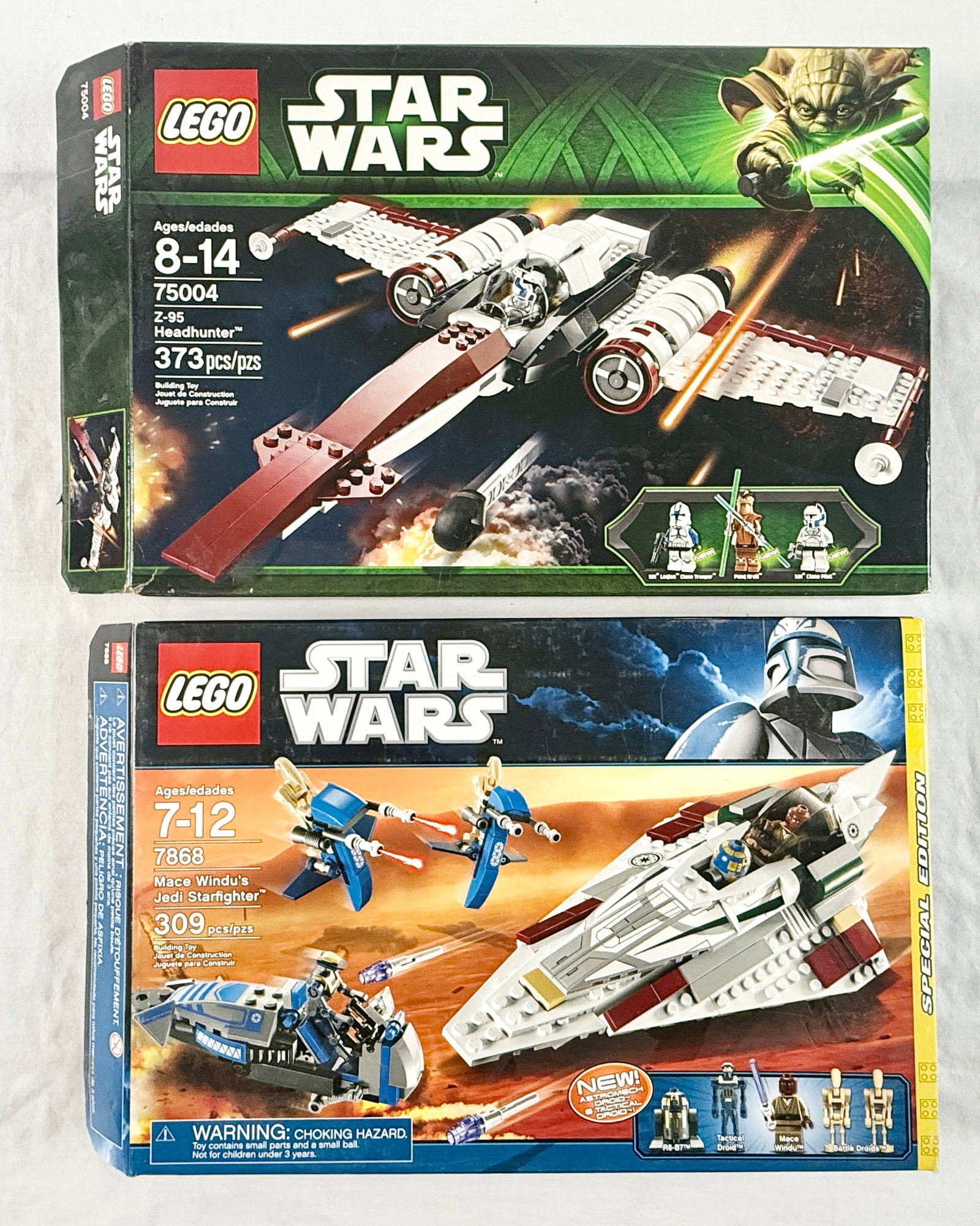 A Pair of LEGO Star Wars Building Sets, Z-95 Headhunter 75004 and Mace Windu's Jedi Starfighter 7868 (1 of 4)