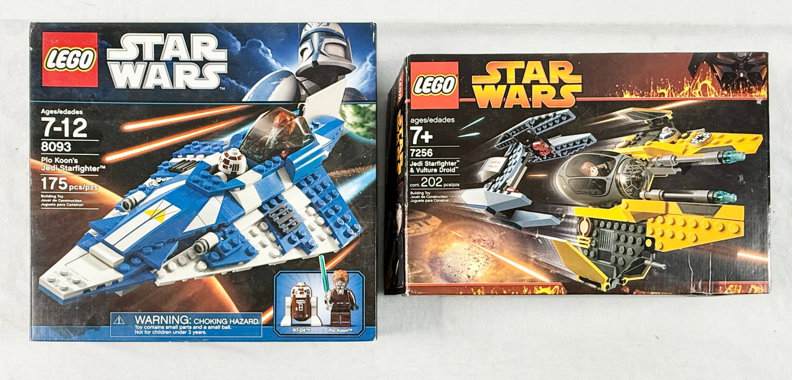 A Pair of LEGO Star Wars Construction Sets, Plo Koons Jedi Starfighter 8093 and Jedi Starfighter and (1 of 4)