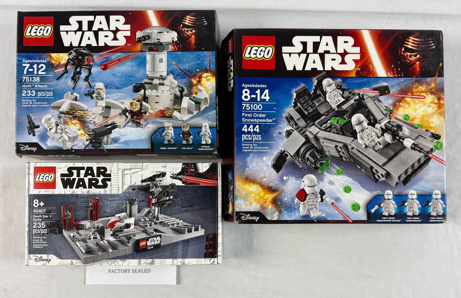 Three LEGO Star Wars Construction Sets Including Death Star II Battle, Hoth Attack, and First Order (1 of 4)