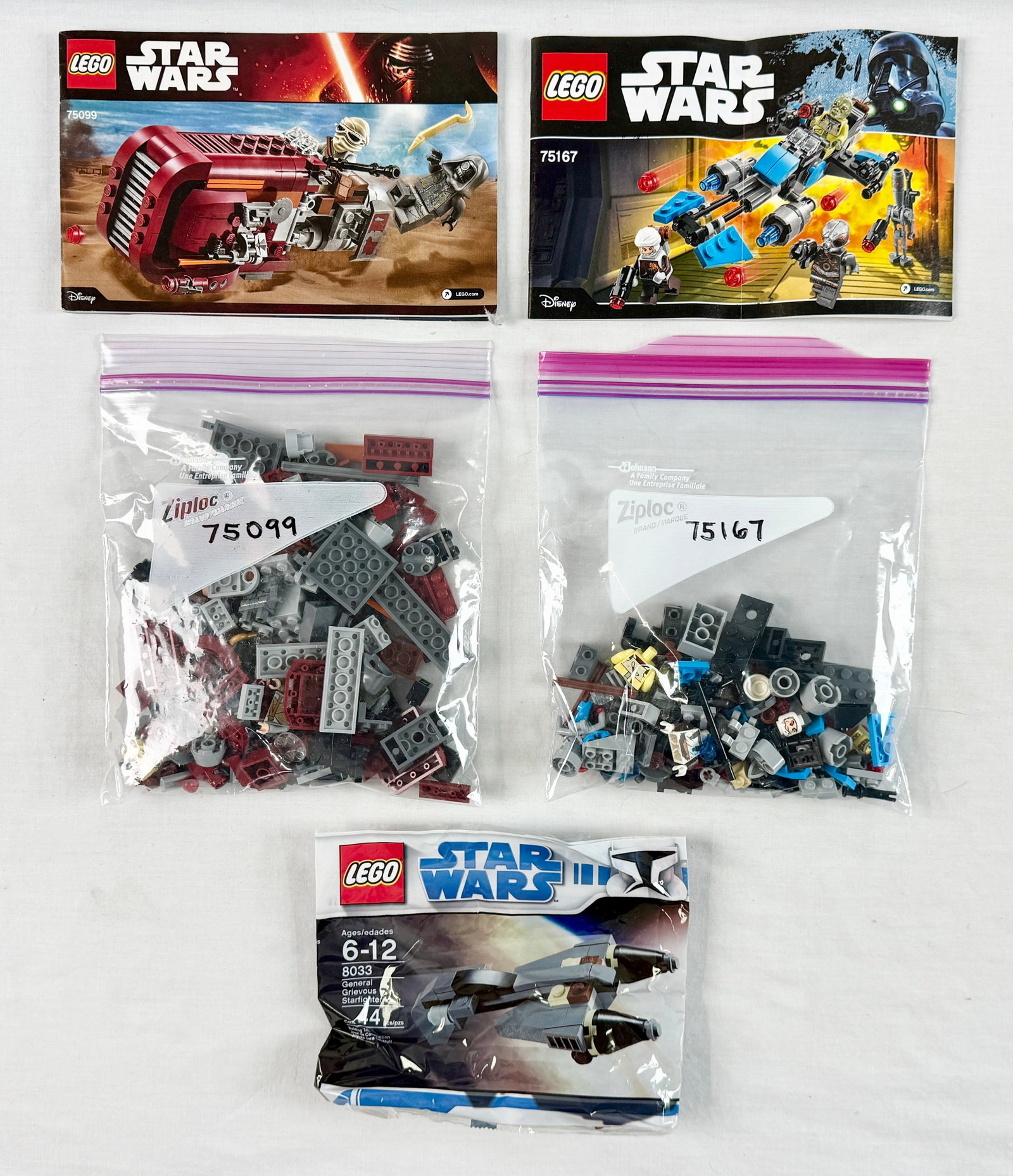 Five LEGO Star Wars Construction Sets including Buildable Figures and Models - 4