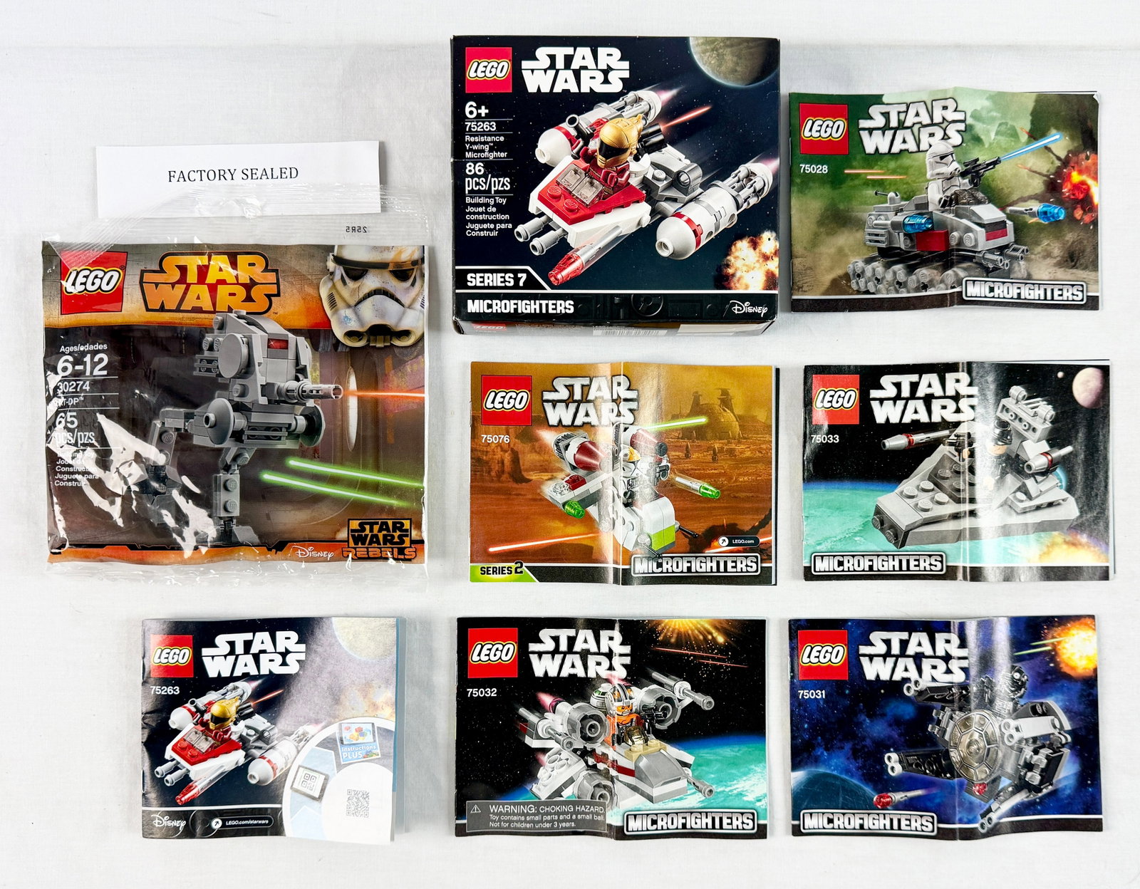 A Collection of eight LEGO Star Wars Building Sets including Microfighters (1 of 2)