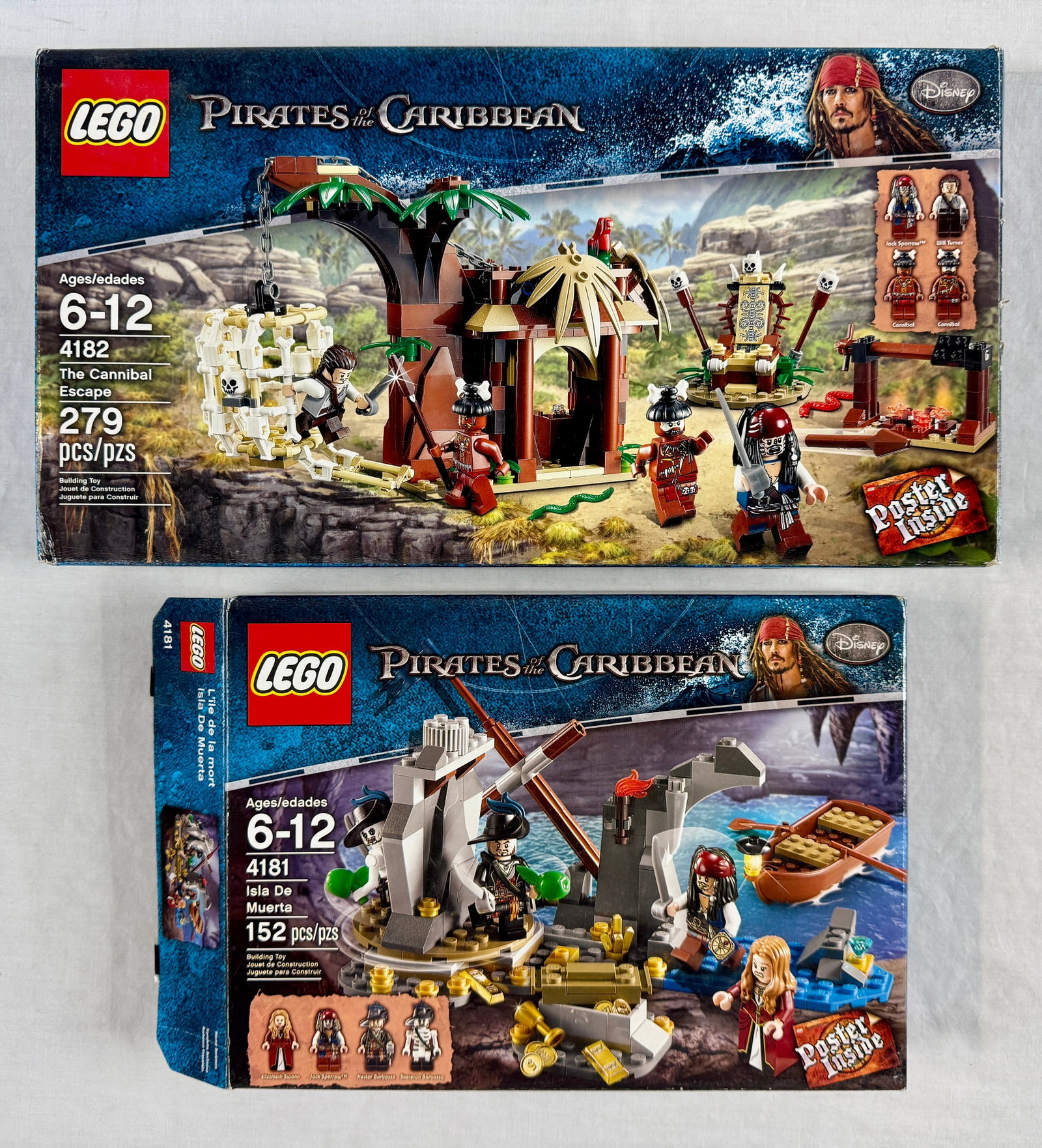 A Pair of LEGO Pirates of the Caribbean Building Sets, 4181 Isla De Muerta and 4182 The Cannibal (1 of 3)